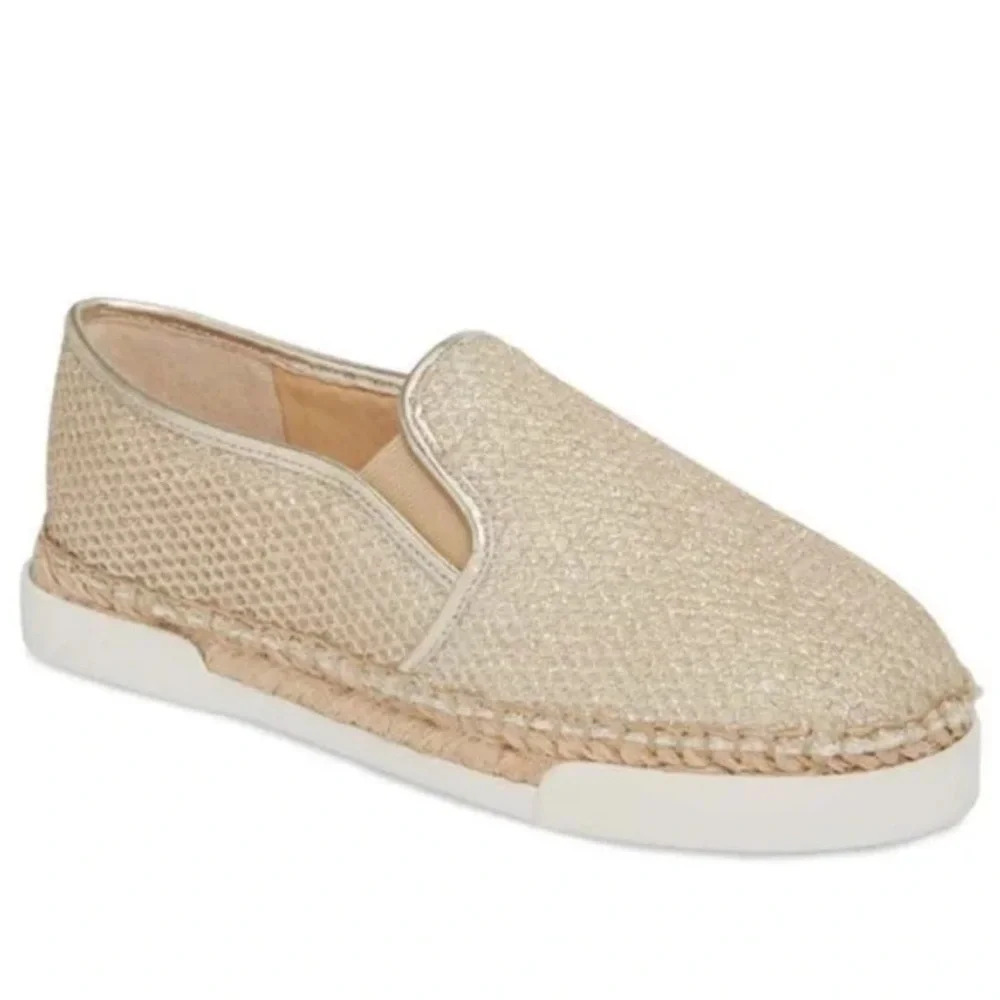 VINCE CAMUTO Tambie Slip on Espadrille Sneaker mesh gold 7